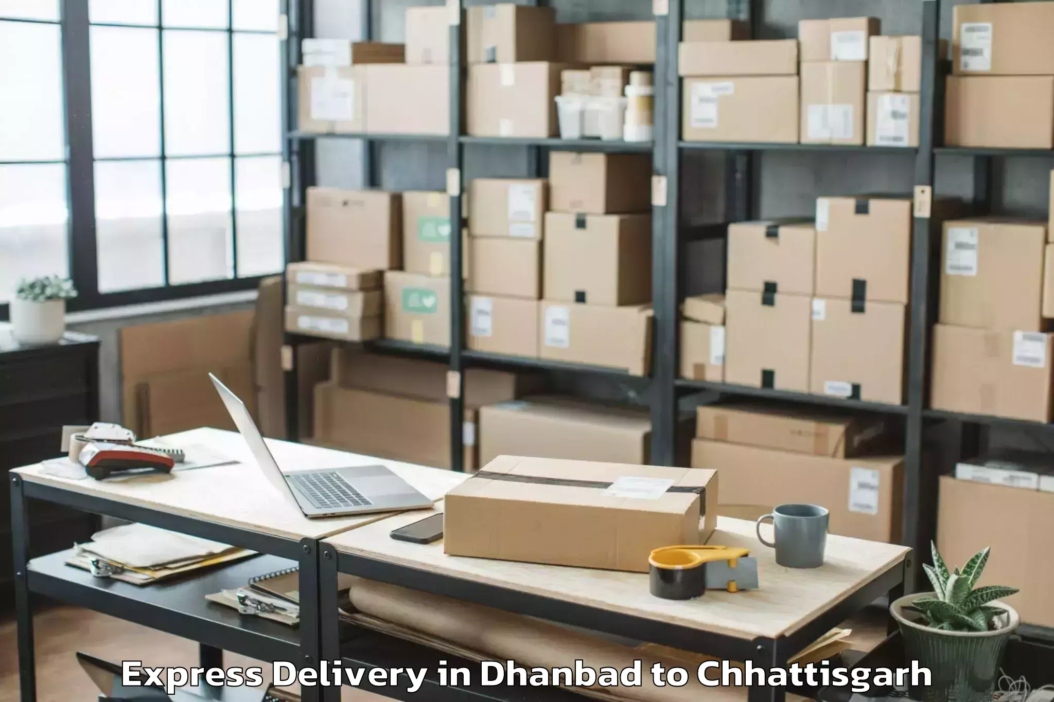 Expert Dhanbad to Pandit Ravishankar Shukla Univ Express Delivery